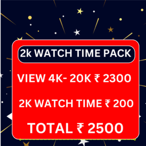 High-Quality Views (4k-20k) + 2k Watch Time 100% Non Drop