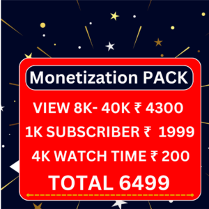 Monetization Pack: 1k Subscriber + High-Quality View 8k-40k + 4k Watch Time 100% Non Drop